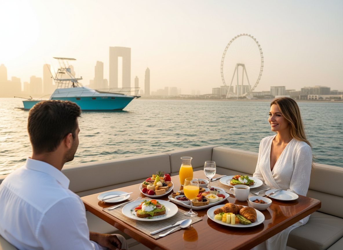 Gourmet plated meal prepared for guests on the yacht stern table